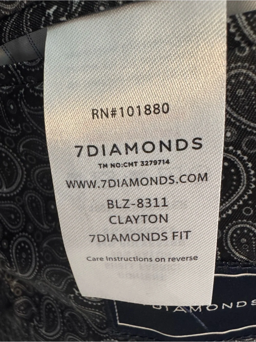 7 Diamonds Clayton Men’s Charcoal Plaid Blazer Sport Coat Large
